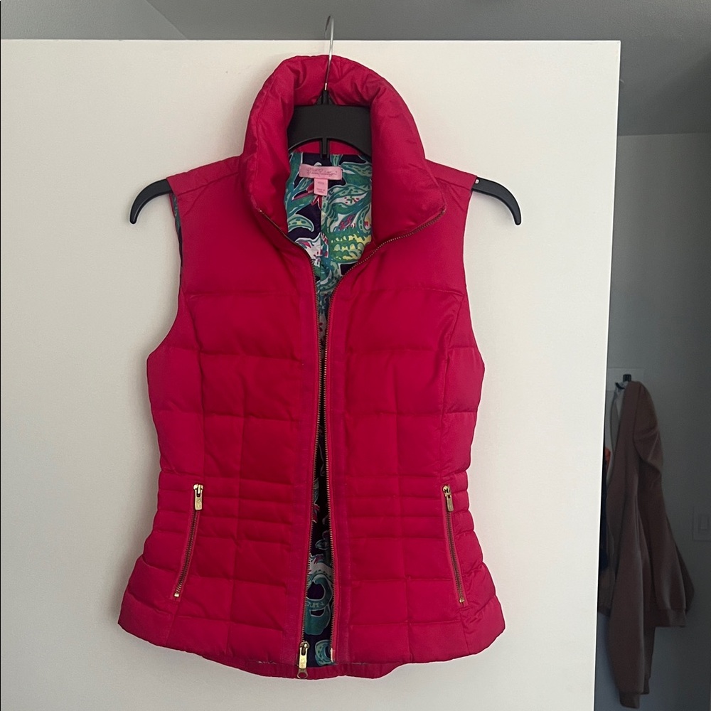 Lilly Pulitzer Fuchsia Quilted Vest